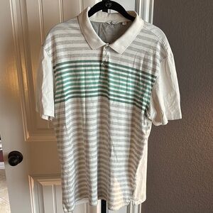 Calvin Klein Gray and Green Polo Shirt